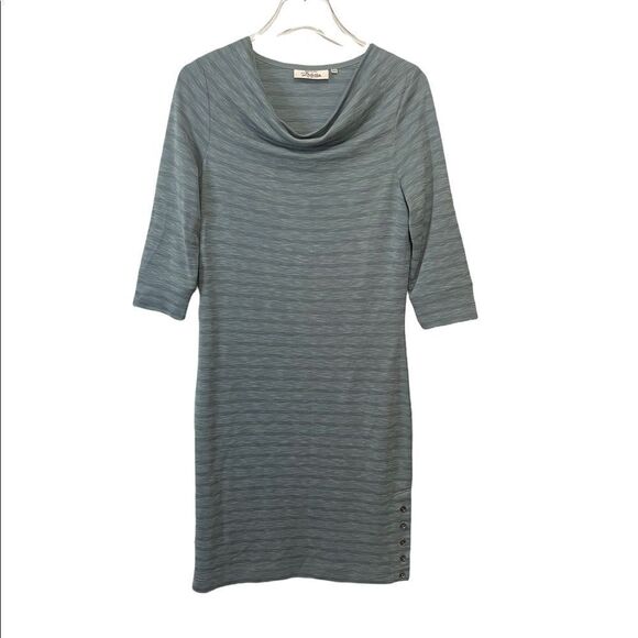 Dubarry Dress Ennis Cowl Neck 3/4 Sleeve Sage Green Size 36 - Picture 2 of 7